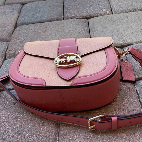 Coach Georgie Saddle Bag In Colorblock
Gold/Faded Blush/Taffy - Picture 2 of 16
